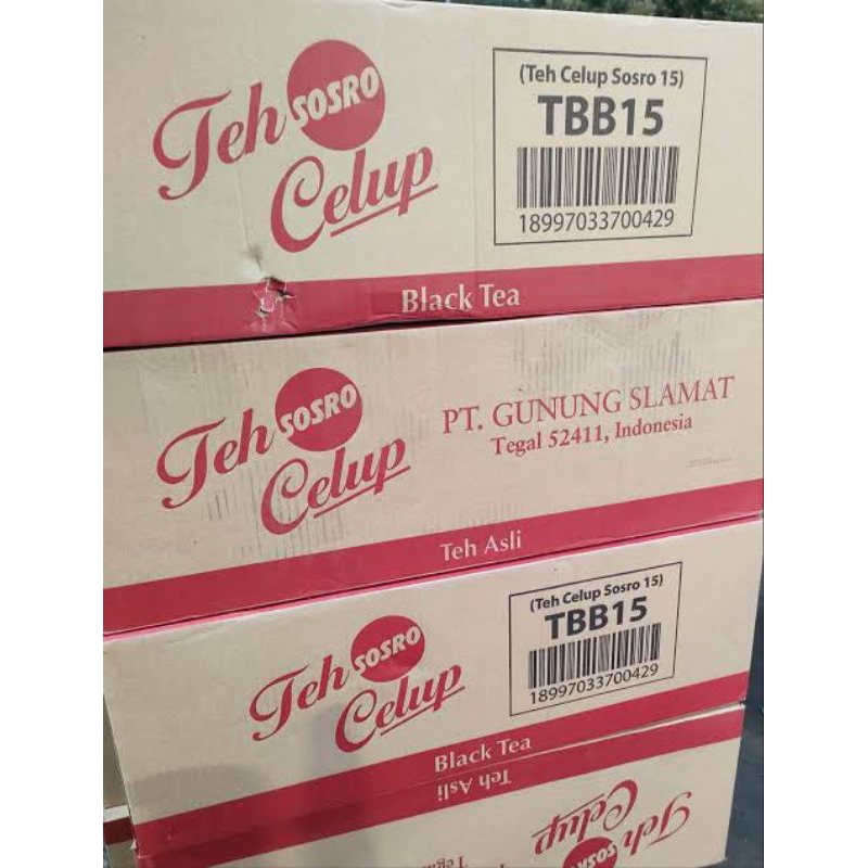 

teh celup sosro 15 bags percarton/dus@ 100 kotak