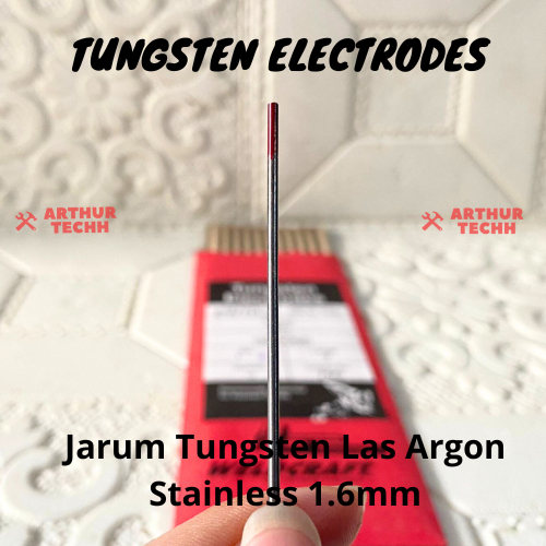 WELDCRAFT Tungsten Electrodes 10Pcs Jarum Tungsten Las Argon Stainless 1.6mm Dan 2.4mm