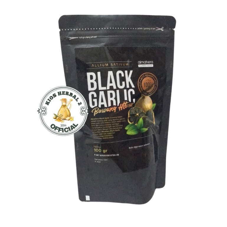 ALMAHERA - Black Garlic Bawang Hitam Tunggal Super Food 100gr,black garlic,bawang hitam,bawang,garli