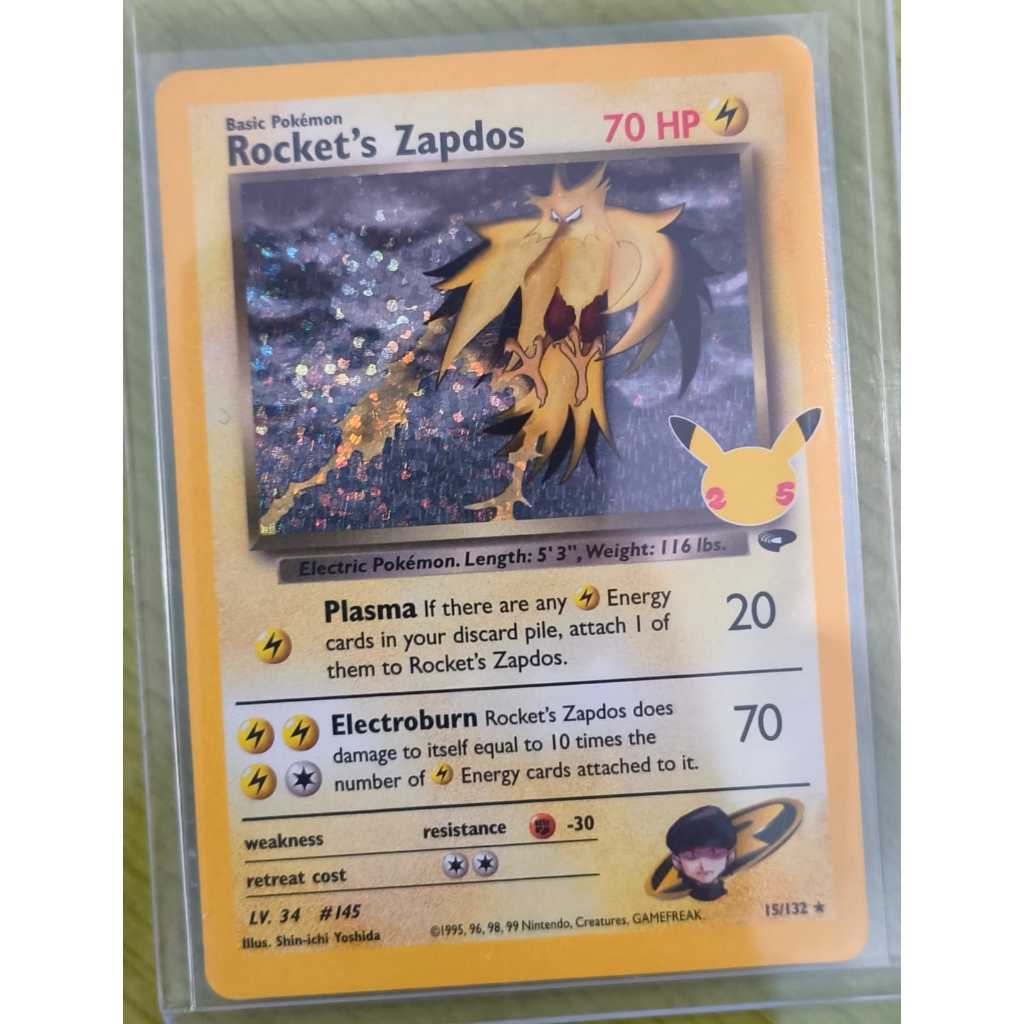 Kartu Pokemon Original TCG 145 Rocket's Zapdos 25th anniversary Bahasa Inggris