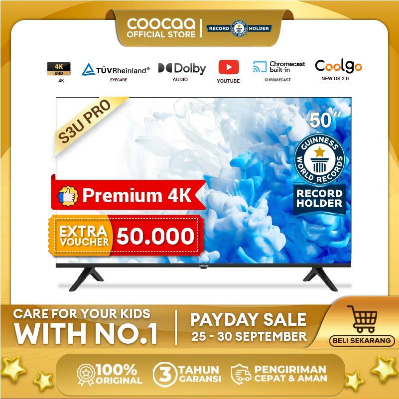 COOCAA 50 inch Smart TV - Digital TV - 4K - UHD - Dolby Audio - Youtube - Mirroring - Boundless -Bro