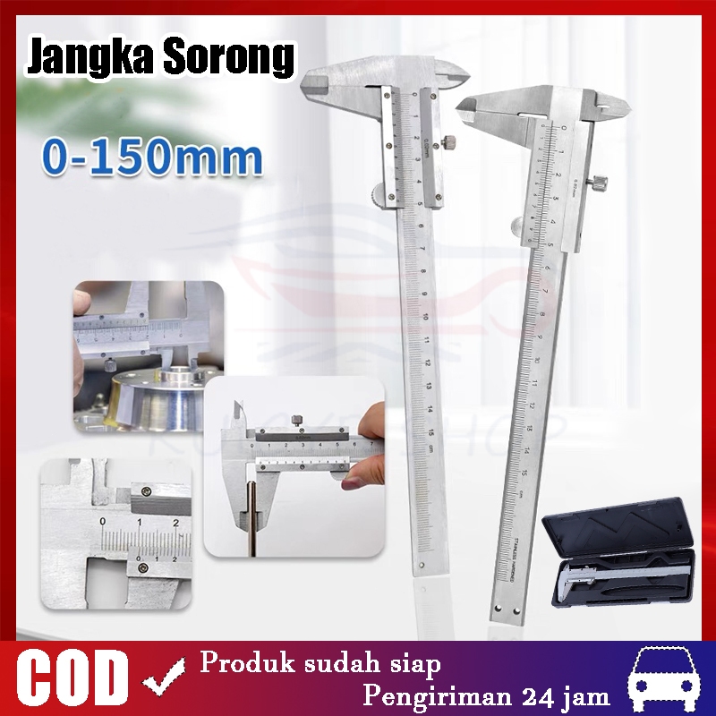 【Ready Stock,COD】150mm Jangka Sorong Jangka Sorong Stainless Besi Manual Mini Alat Caliper Akurta