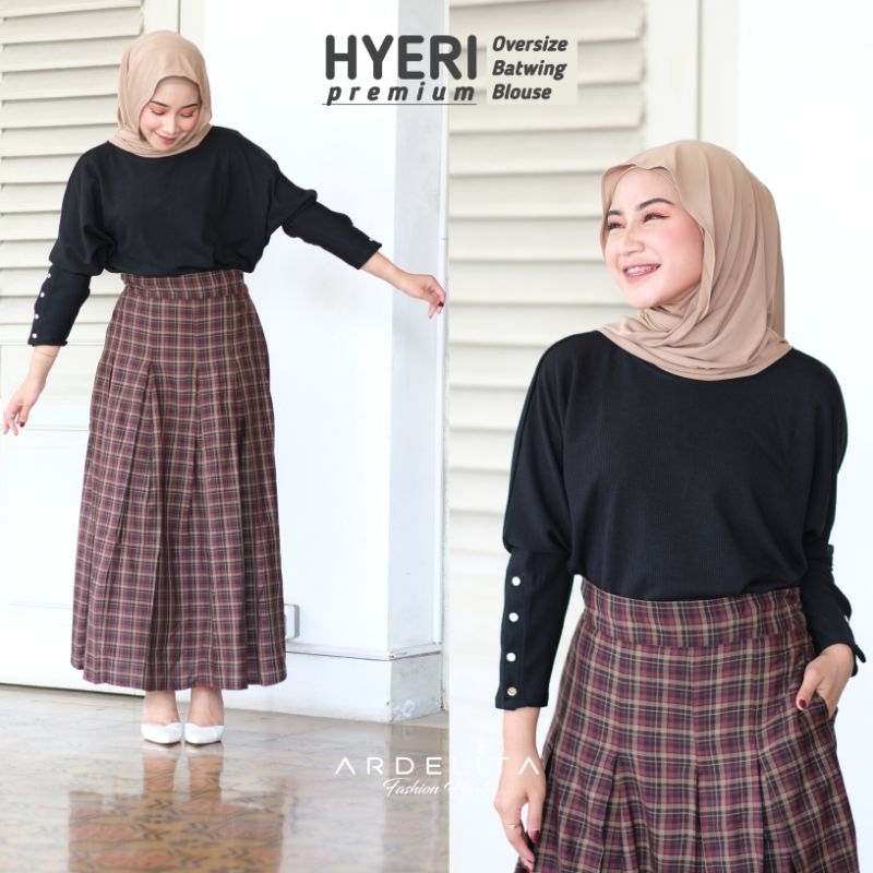 ARDELITA - Hyeri Korean Oversize Batwing Blouse For Modest Fashion Hijab OOTD - Baju Wanita Big Size