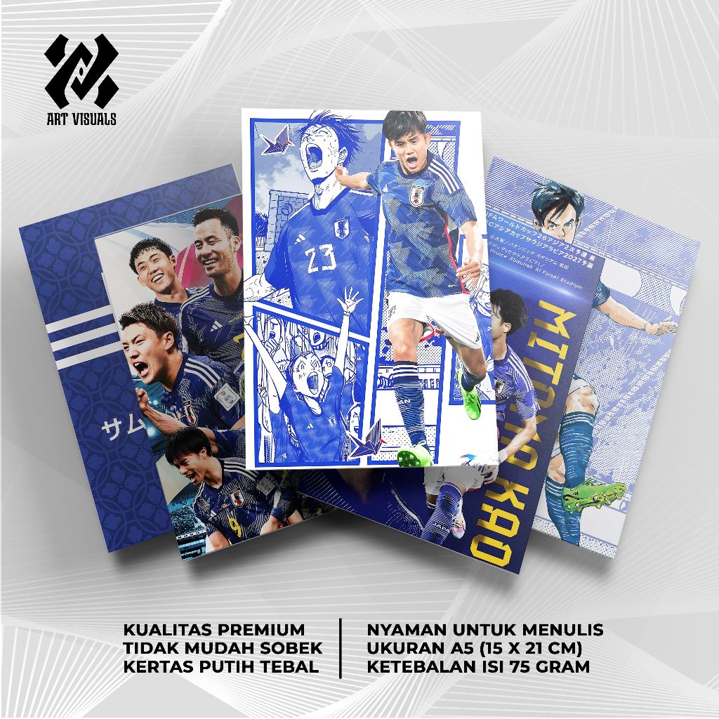 

Buku Tulis Custom Tema Sepakbola Timnas Jepang Terlengkap Termurah Model Bebas Pilih Foto / Buku Tulis Sekolah / Buku Catatan