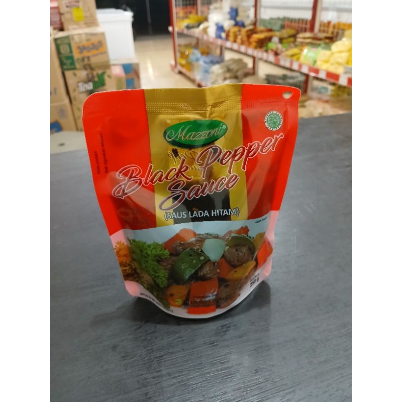

saus lada hitam - mazzoni black pepper sauce cocok untuk masakan oriental