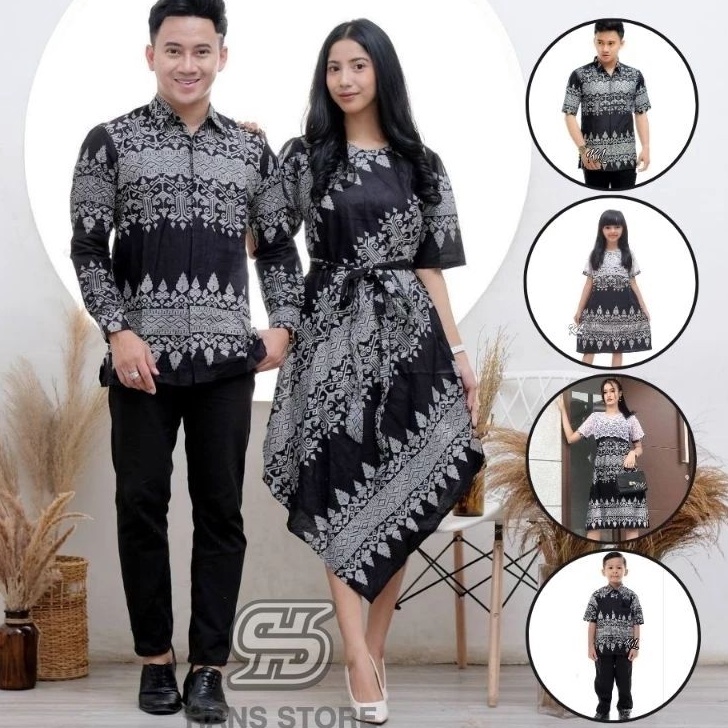 Baju Couple Lancip Dress Brokat Keluarga Pria dan Wanita Modern Batik Couple Keluarga Gamis Dress Na