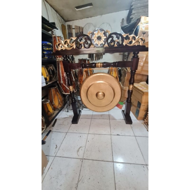 gong peresmian bahan besi diameter 70 cm+tiang gong