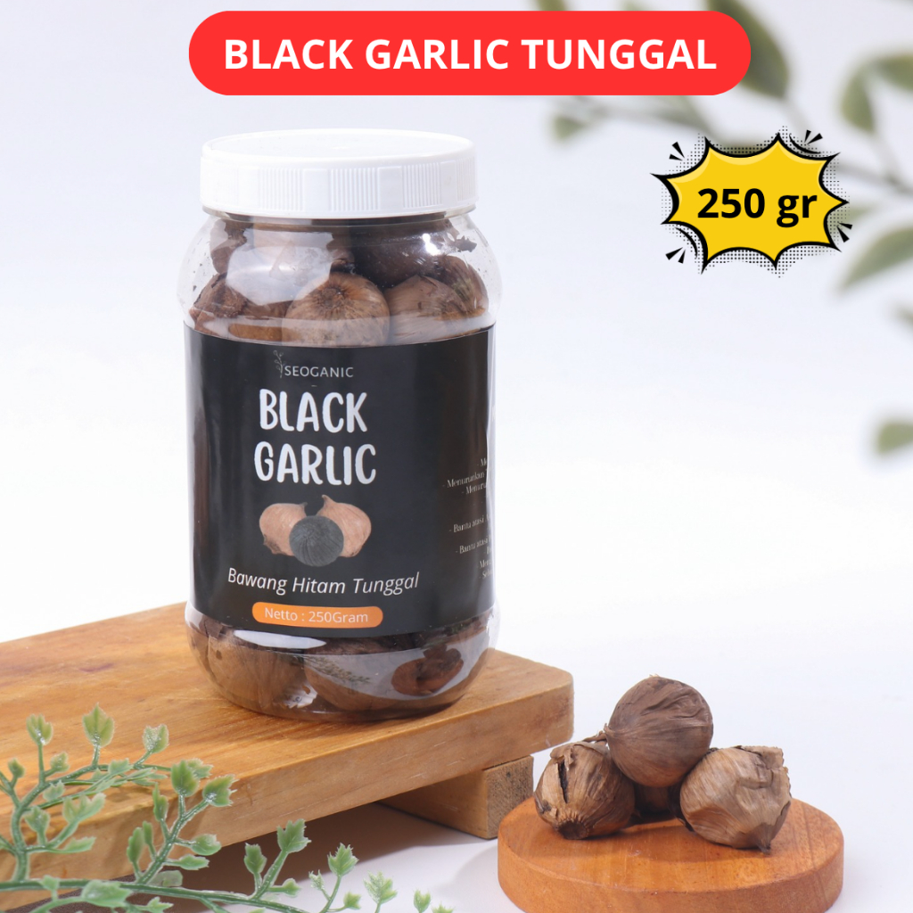 

BLACK GARLIC TUNGGAL 250GRAM - BAWANG HITAM LANANG