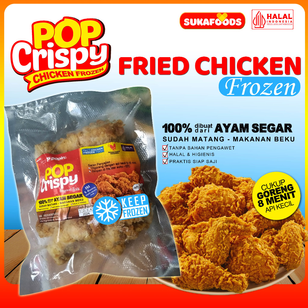 

Popcrispy Fried Chicken Frozen 500 gram