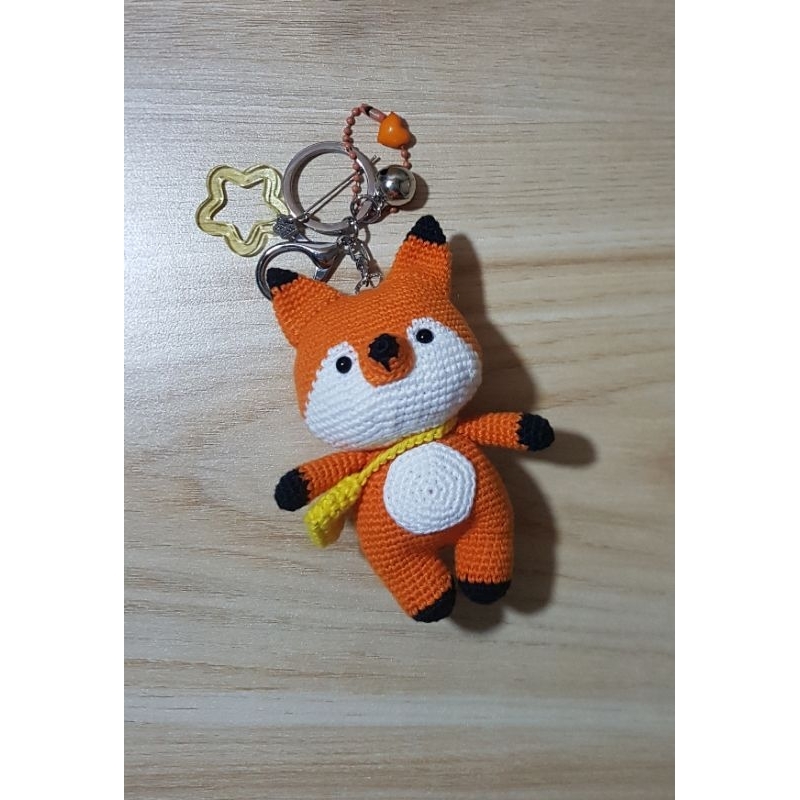 Gantungan kunci rajutan Fox/amigurumi fox keychain