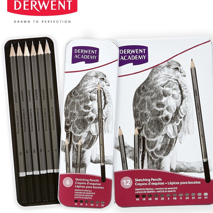 

TERMURAH Derwent Academy Sketching Pencil Set Metal Tin Sketsa