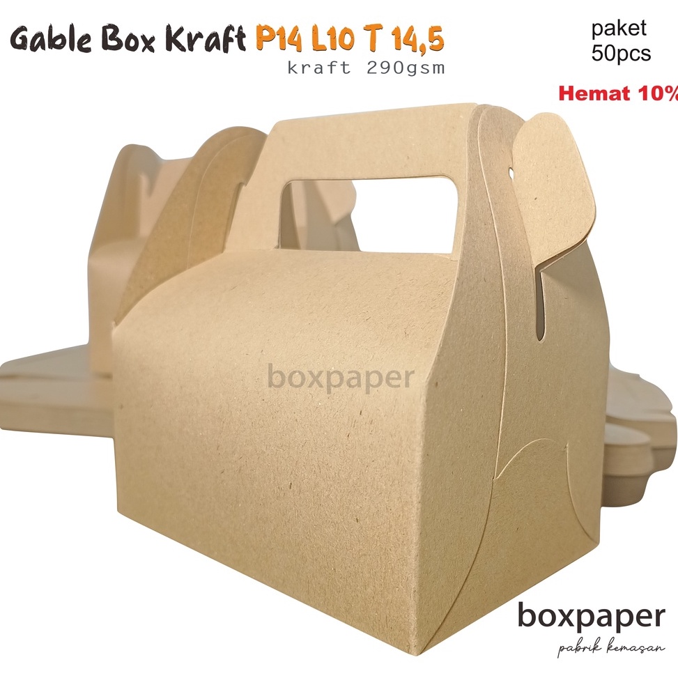 

Gable Box Kraft isi 5 PCS Dus Kue Box Snack Nasi Ayam Souvenir Hadiah Makanan Kemasan Laminasi Murah