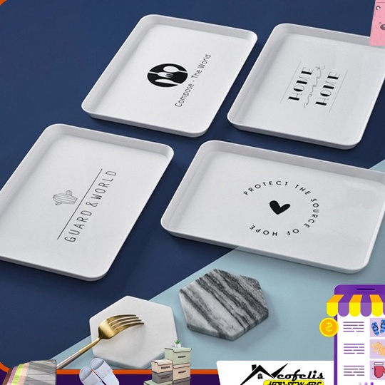 Nampan Makanan Plastik Putih  Food Tray PR139
