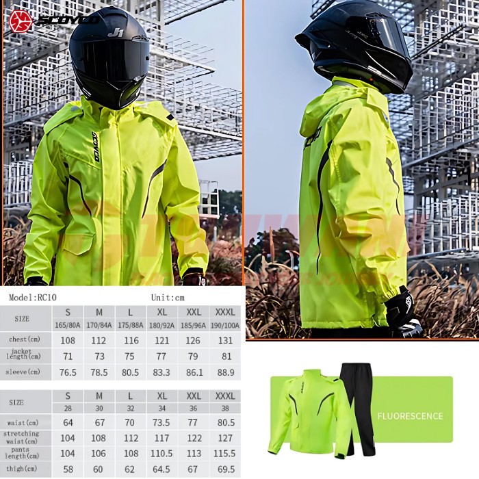 Jas Hujan Scoyco RC10 Raincoat Yellow Kuning