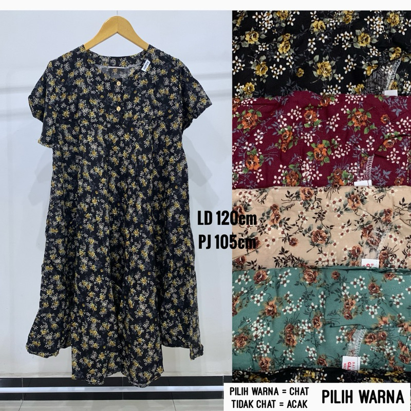 GAJAH PUTIH Daster Rayon Busui Klok Kembang LD 120 Jumbo Super