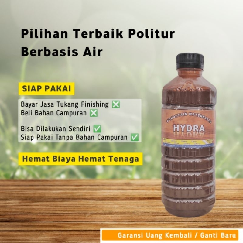 Cat Plitur Kayu Bambu Rotan Triplek Kemasan 500gr 250gr Politur Kayu Siap Pakai