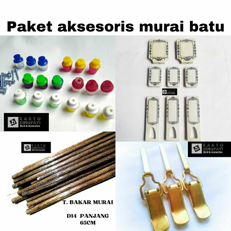 paket sangkar murai batu tangkringan bakar kaki karet stoper klem koper lidah aksesoris sangkar mura