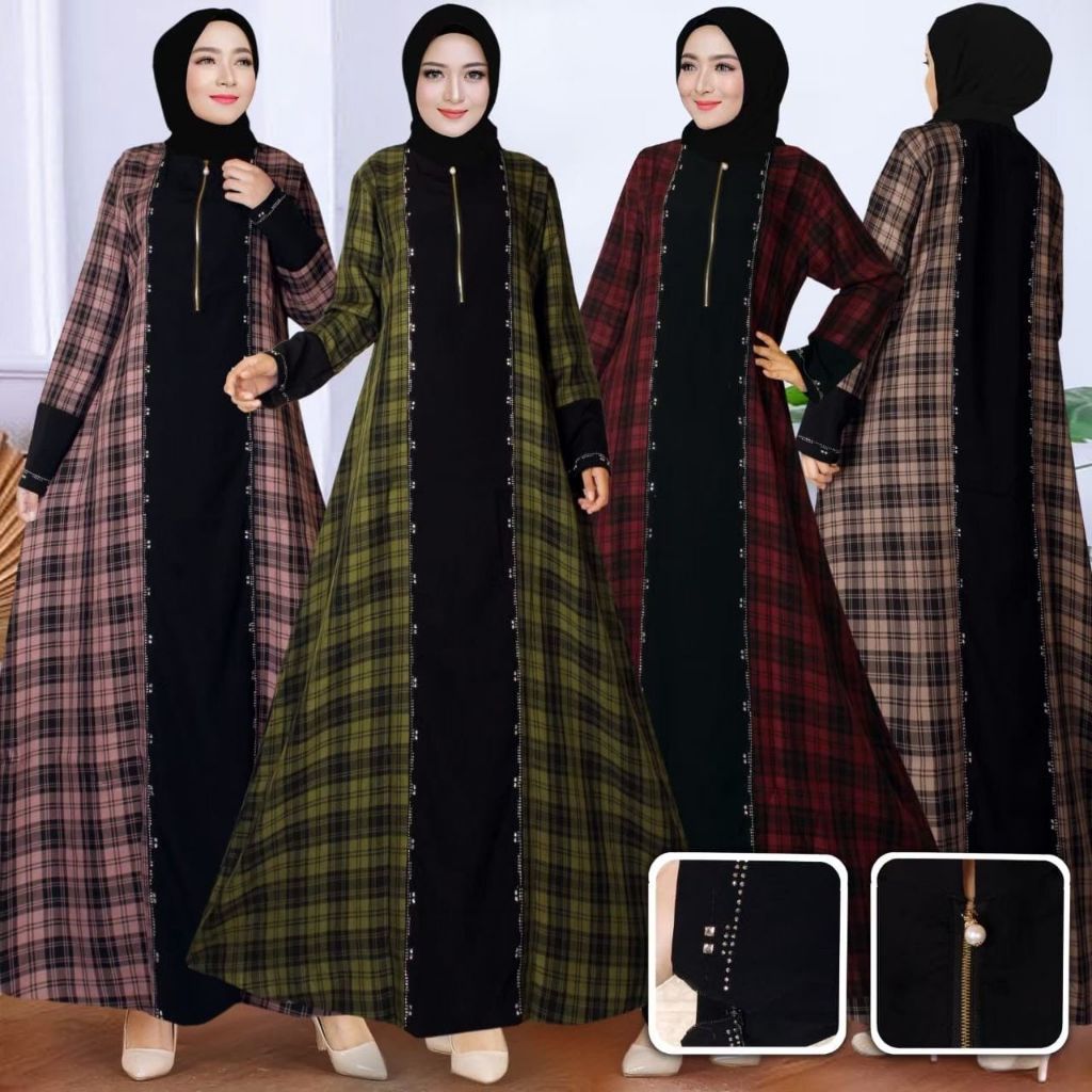 Veren Dress Kondangan wedding dress fashion muslim Size M L XL Warna Sage Rosmilk Deep Green Choco  
