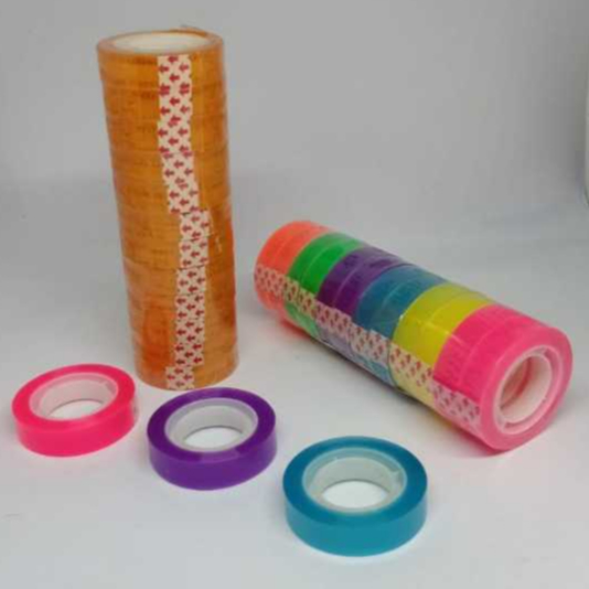 

~ PIYOSHI08 ~ Isolasi Kecil Selotip Bening Warna Polos 12 mm AT11