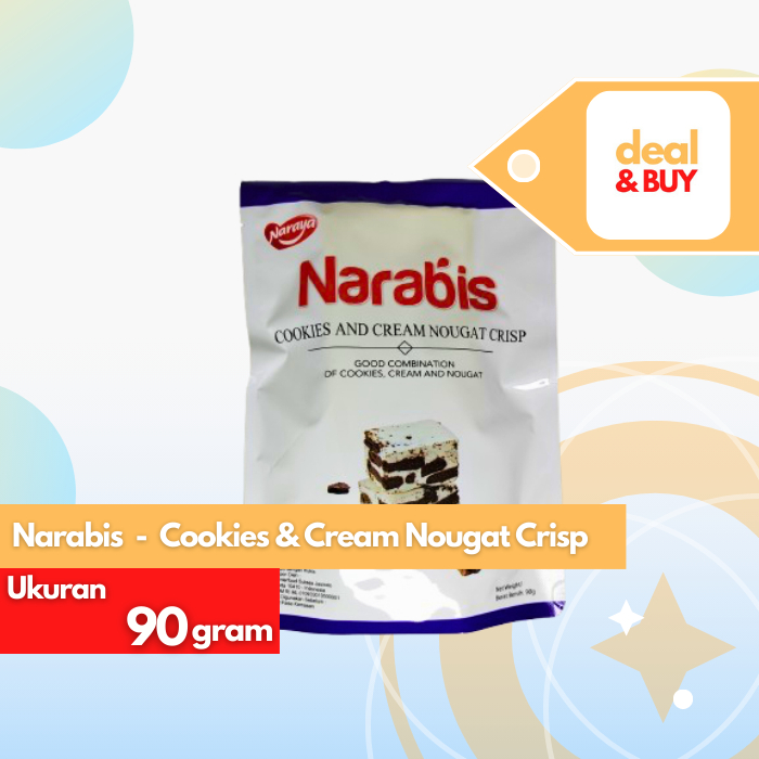 

Naraya Narabis Cookies and Cream Nougat Crisp/Nougat dengan Kukis 90g