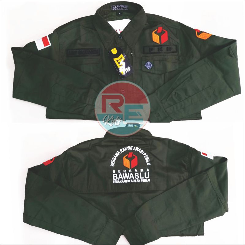 kemeja Bawaslu kemeja tactikal kemeja custom full bordiran timbul