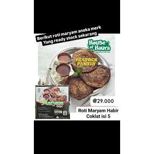 

Roti Maryam Coklat Premium Habir, Pakai Butter, isi 5