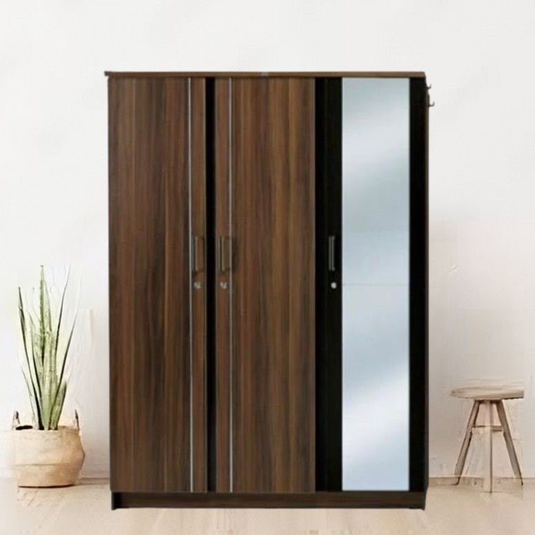 Lemari Pakaian 3 Pintu Cermin Minimalis / Activ Kofi LP 301 - French Walnut - Tsugawood