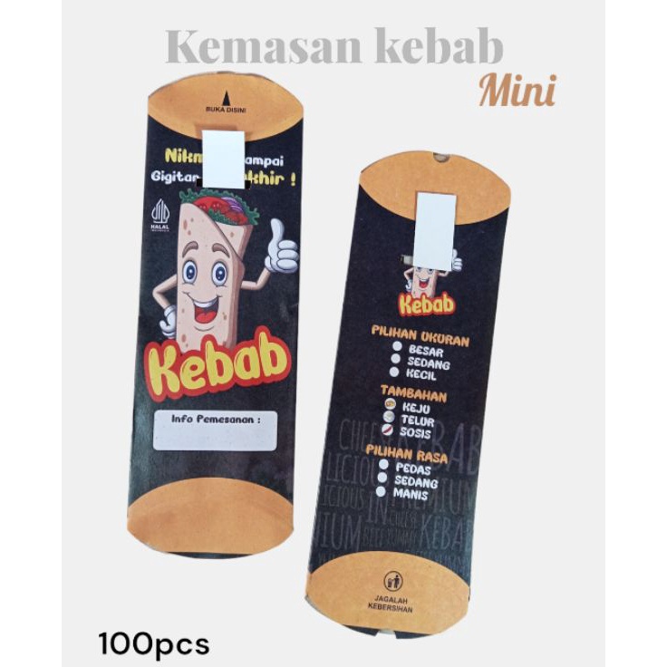 

1pcs bungkus kebab mini kemasan kebab kecil tarikan