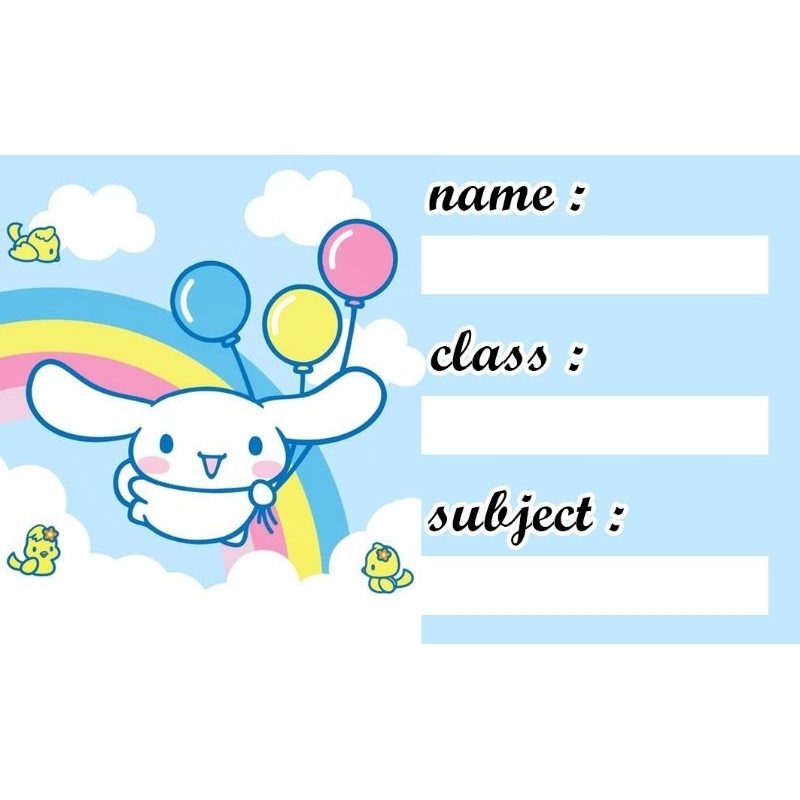 

LABEL STICKER NAMA SANRIO 02 CINNAMORROL KUROMI POCHACCO POMPOMPURIN MY MELODY HELLO KITTY LITTLE TWIN STAR