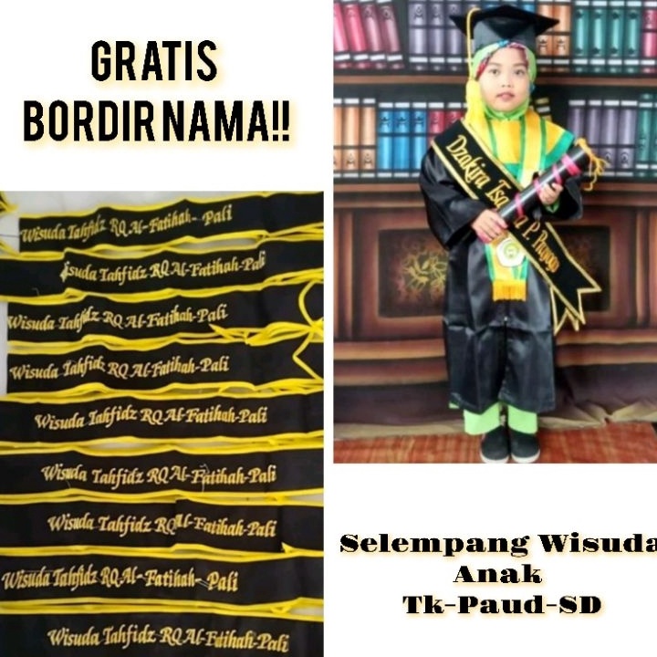 Selempang Wisuda Anak TkPaudSD Bordir Nama