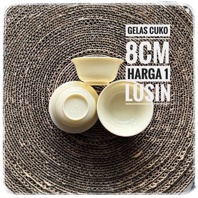 12pcs Gelas Cuka Plastik MP-03 8cm / Cawan Cucing Gelas Arak Plastik GOLDEN HEN