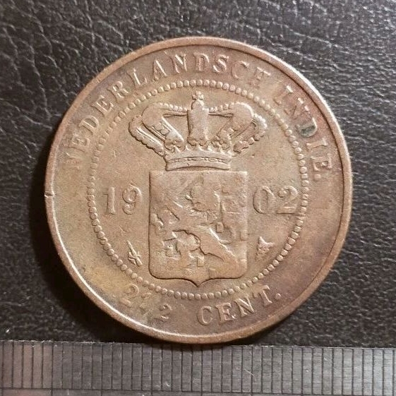 #115-BB. UANG KUNO / KOIN KUNO / BENGGOL 2.5 CENT TAHUN 1902