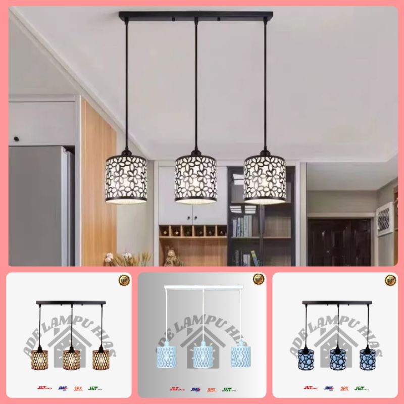 Lampu hias gantung 3 cabang lampu dekorasi cabang PANJANG