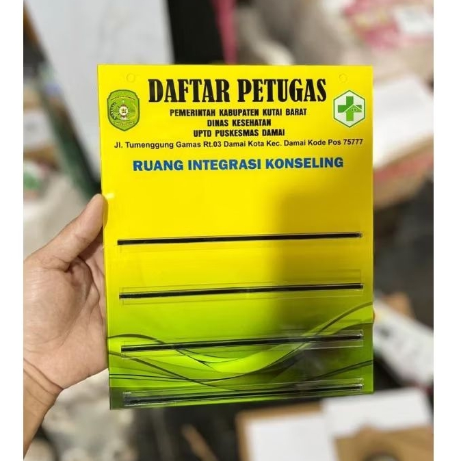 

PAPAN DAFTAR PETUGAS MODEL 3 SLOT