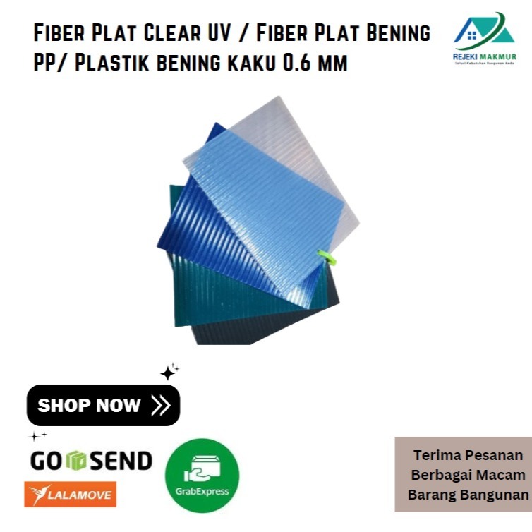 Fiber Plat Clear UV / Fiber Plat Bening PP/ Plastik bening kaku 0.6 mm