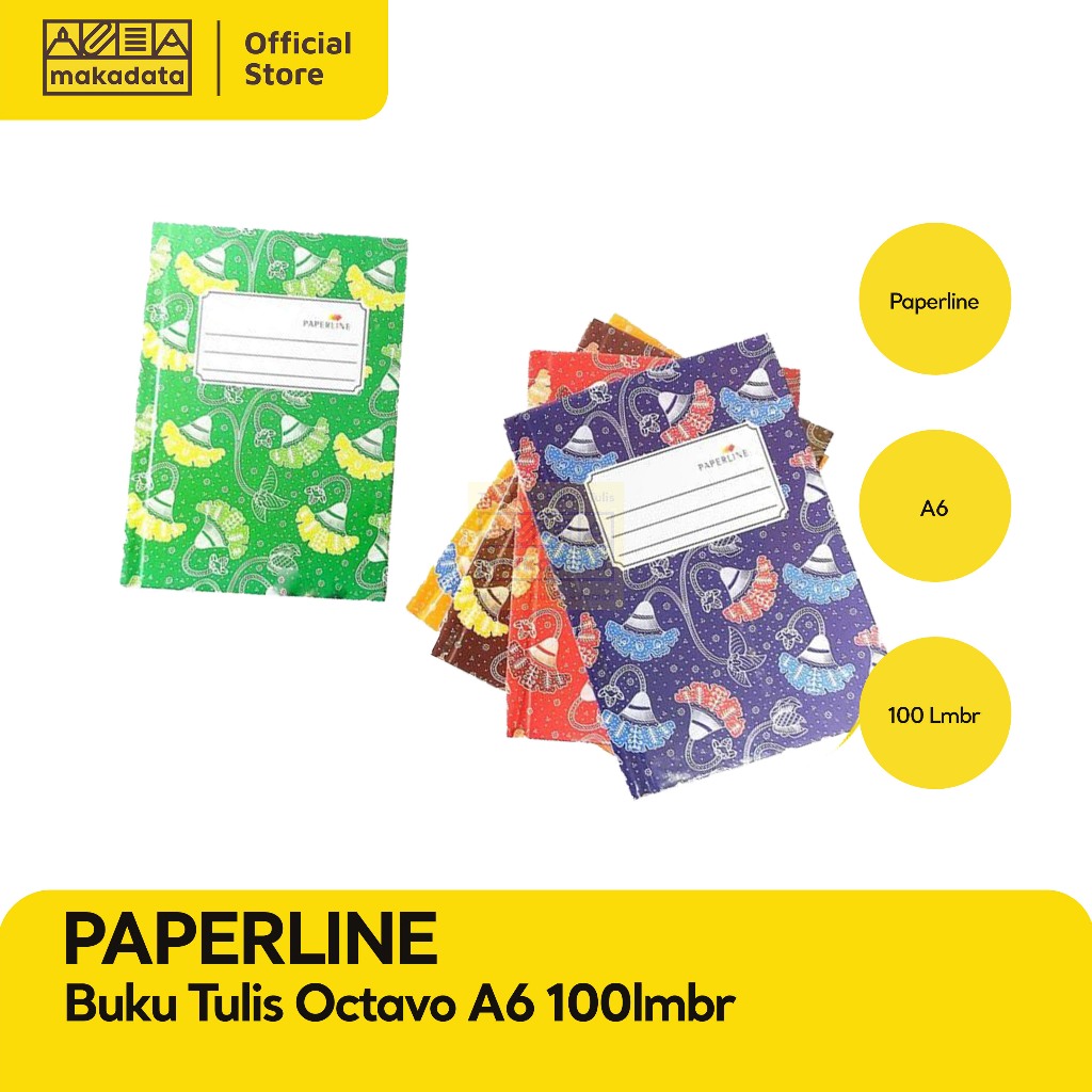 

BUKU TULIS OKTAVO / OCTAVO A6 100 LEMBAR PAPERLINE MURAH