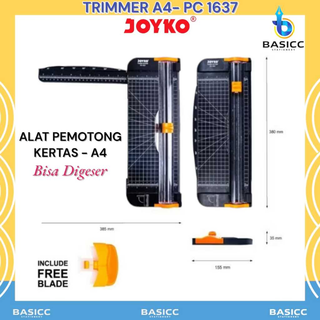 

Joyko Pemotong Kertas A4 Paper Cutter Trimmer PC-1637 | Pcs