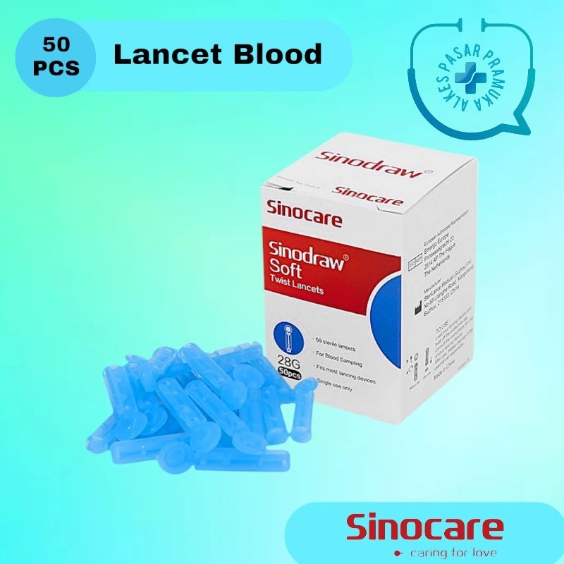 Lancet Blood Sinocare isi 50Pcs  Jarum Sinocare  Sinodraw  Alkes Pasar Pramuka