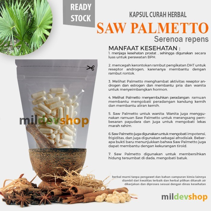 kapsul EXTRACT SAW PALMETTO prostat rambut rontok memperbesar payudara