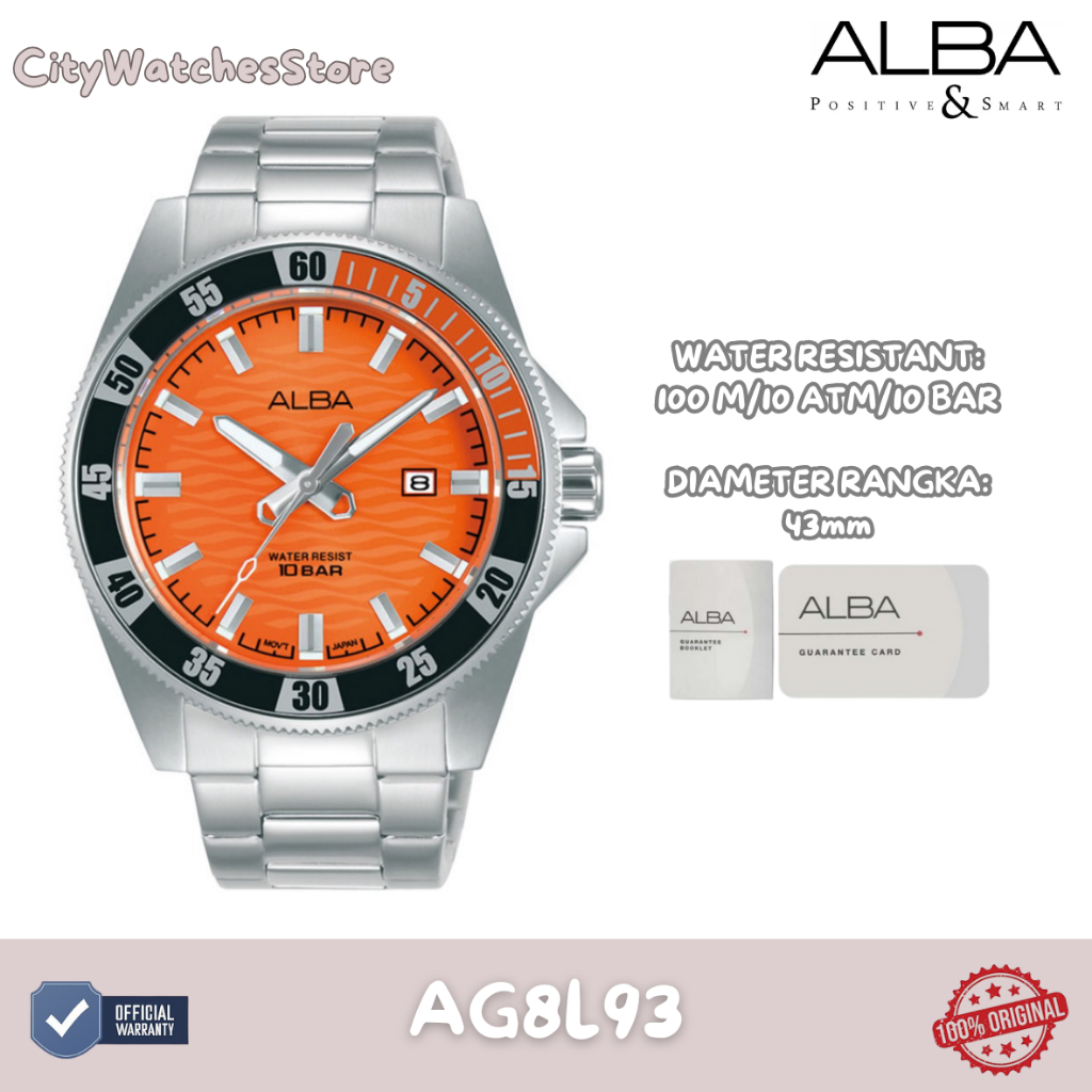 10.10 SALE | Jam Tangan Pria Analog Original Alba Tali Rantai Stainless Steel Anti Air Anti Karat Or