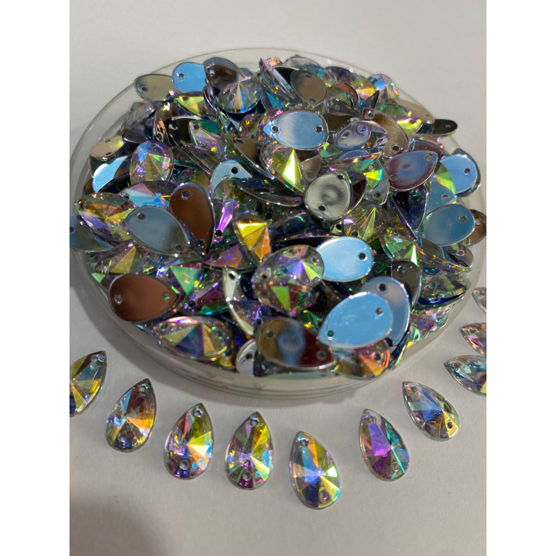 Diamond payet uk 8x13 pelangi/mote diamond tetes pelangi/payetbatu tetes pelangi/arkrilikdiamondpaye