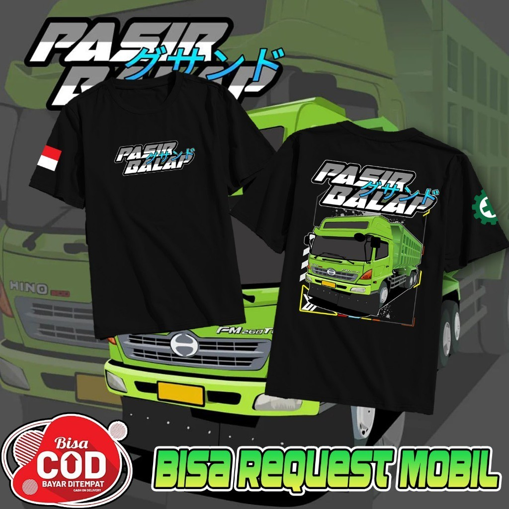 3BEE.STORE T-Shirt Kaos Distro Mobil Truk Pasir Balap | Kaos Driver Muda | Baju pria Mobil Truk Terb