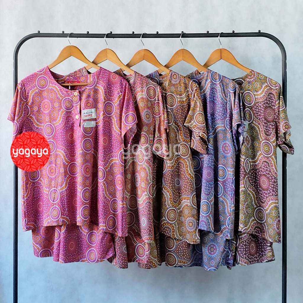 Setelan Kulot Kencana Ungu Maxi 75 KUM - Baju Tidur Batik Wanita #1
