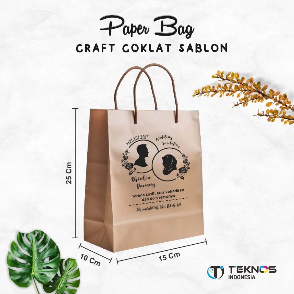 

PAPER BAG COKLAT MERK DELIMA - TAS SOUVENIR PERNIKAHAN BAHAN KRAFT