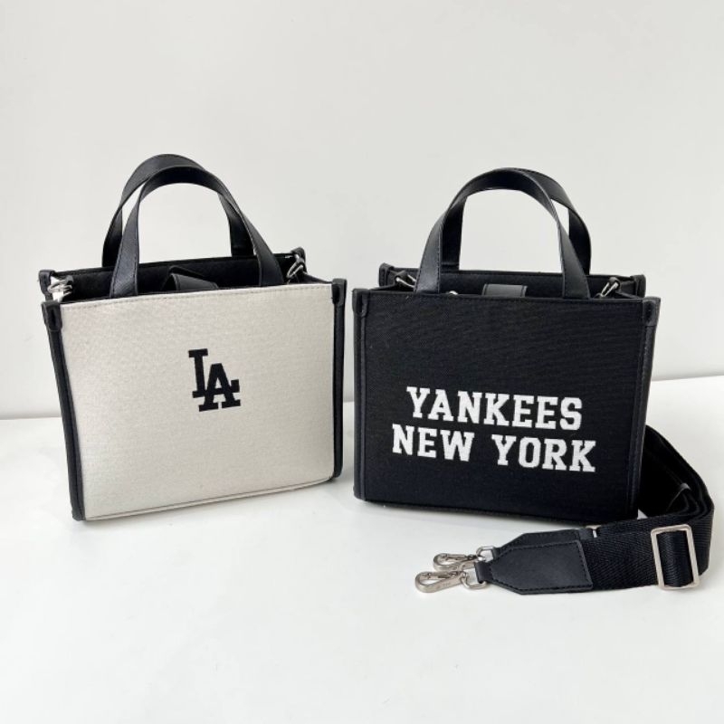 Tas ny selempang jinjing putih hitam mlb