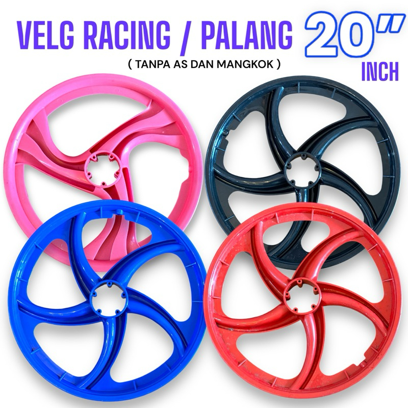 ( TANPA AS & MANGKOK ) Velg 20 Racing BMX Palang 20 inch Plastic Atom Velk Roda BMX 20 in