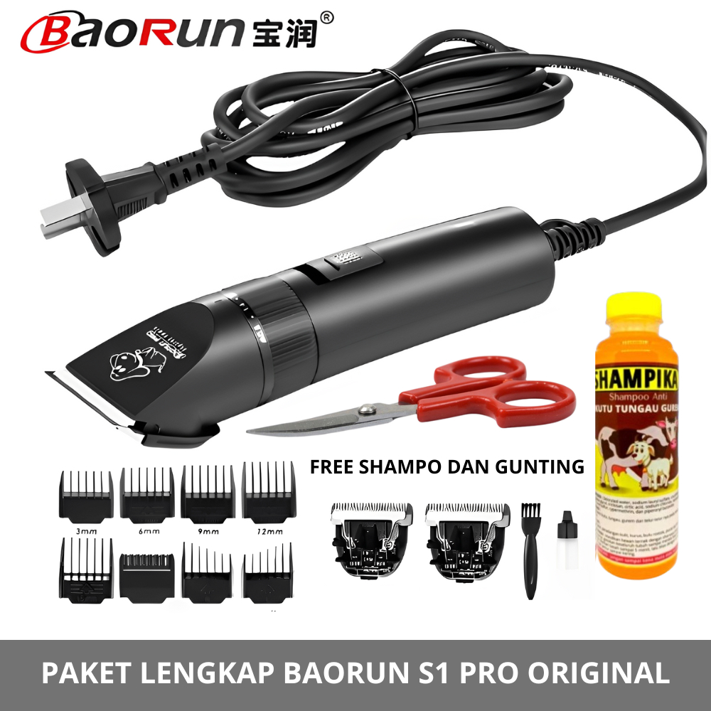 (100%ORIGINAL) BAORUN S1 PRO - PAKET LENGKAP - baorun s1 - mesin cukur domba - grooming hewan