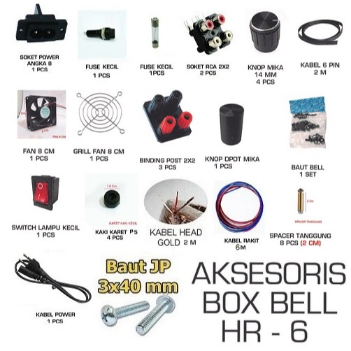Aksesories Box HRR6 HRR-6 HR Casing Aksesoris Perlengkapan Audio Tone Amplifier HRTS 5.1