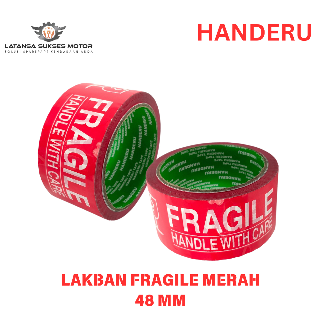 

HANDERU - LAKBAN OPP TAPE FRAGILE MERAH 48 mm x 50Y