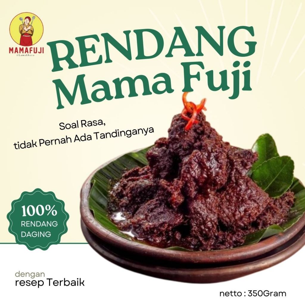 

Mamafuji - Rendang Kemasan Asli Daging 350 gram/Rendang Instan Halal